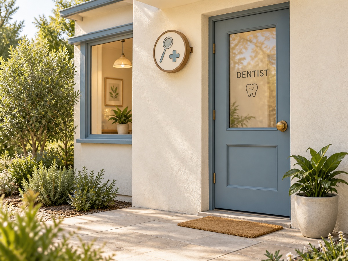 Fictional practice’s blue front door