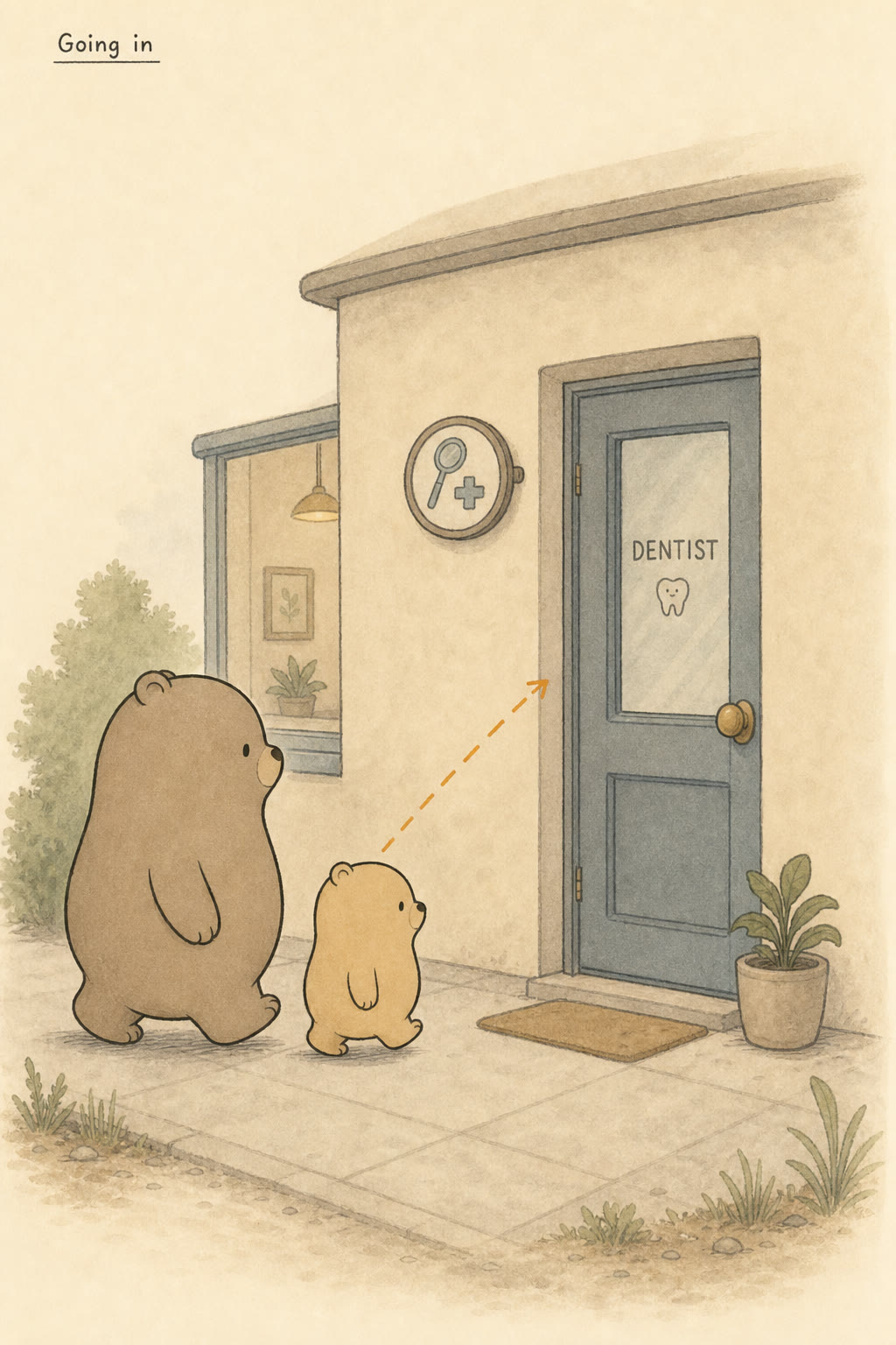 Two Wonderers arrive together at a storybook dental practice.