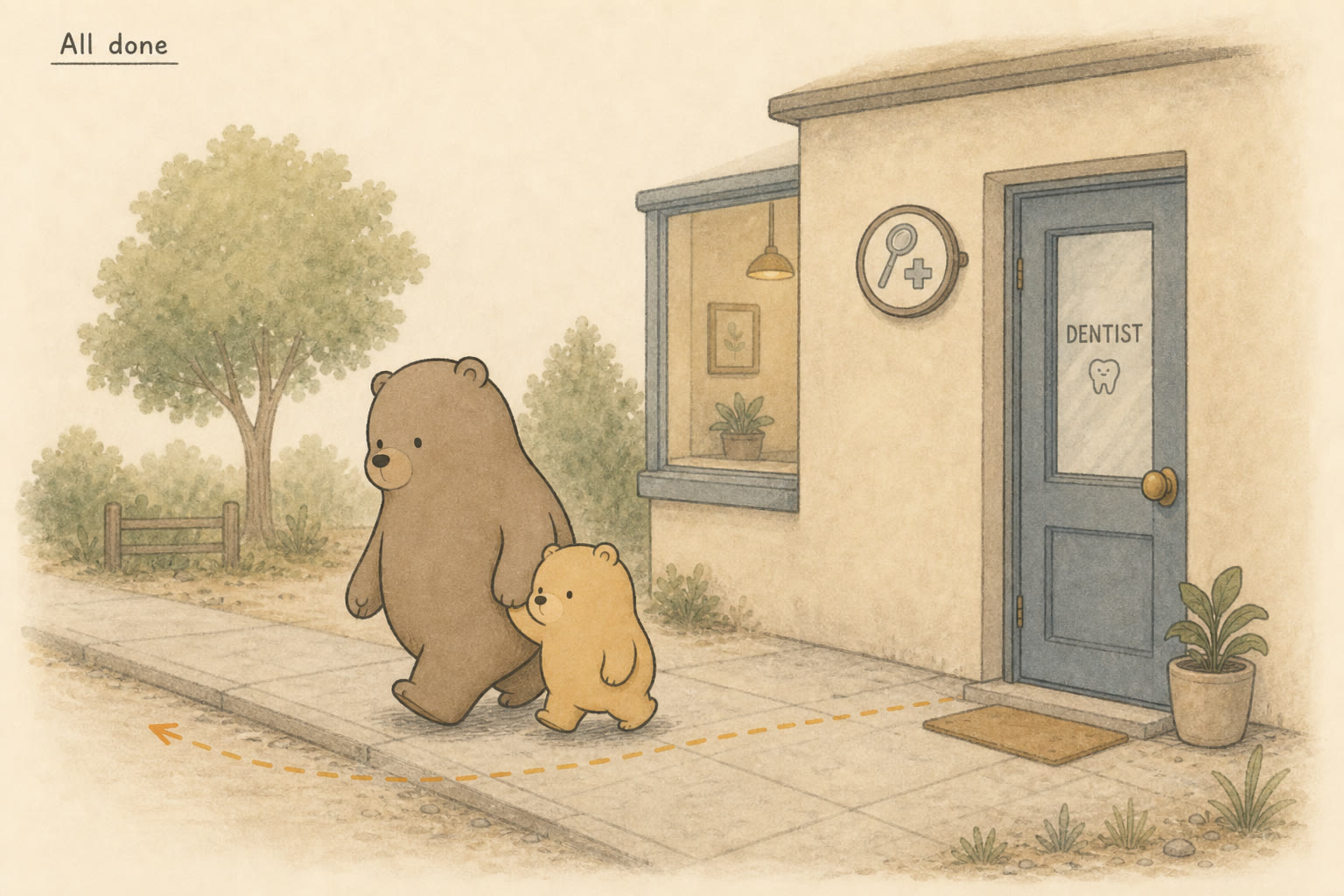Field-guide scene: All done
