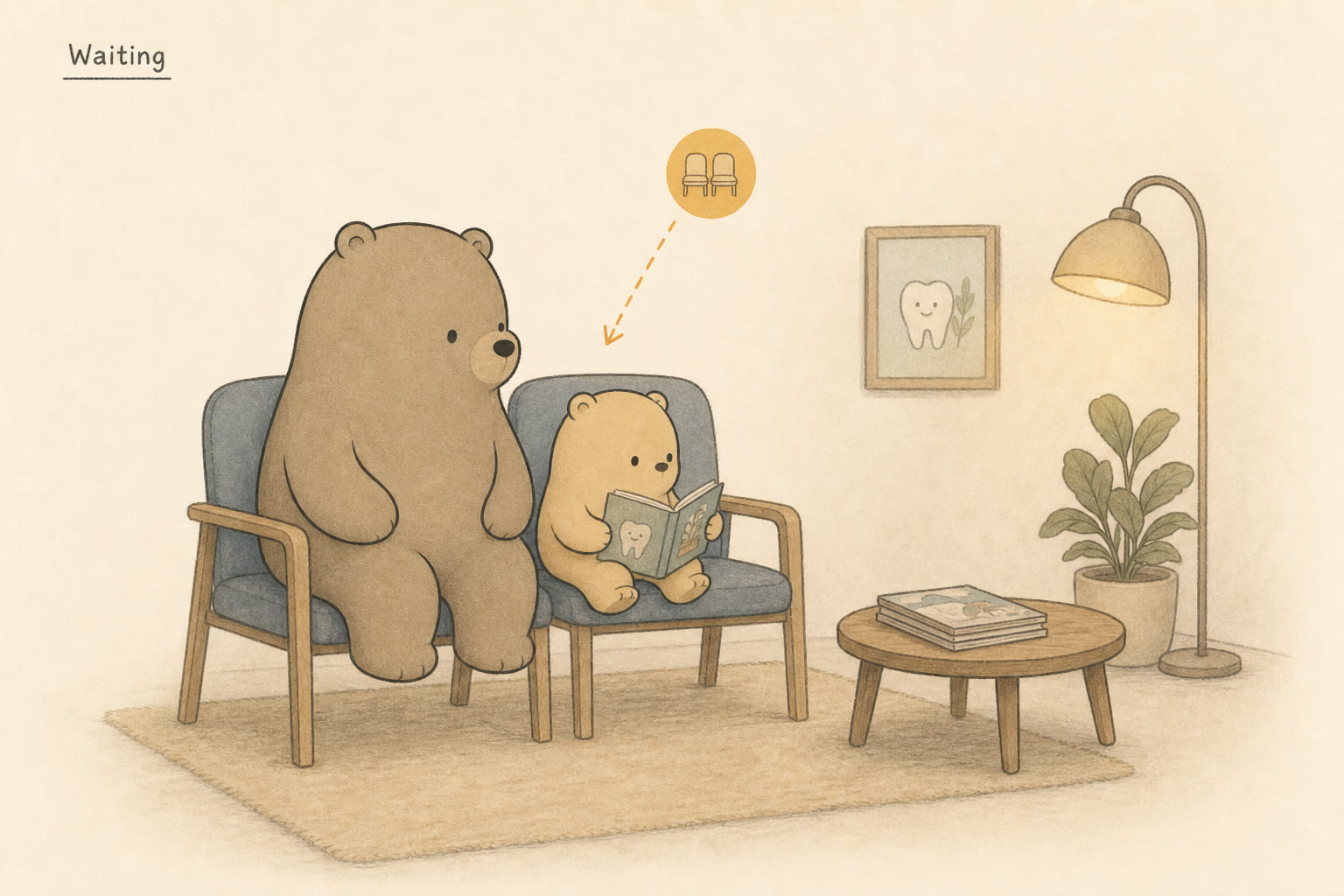 Field-guide scene: We wait together