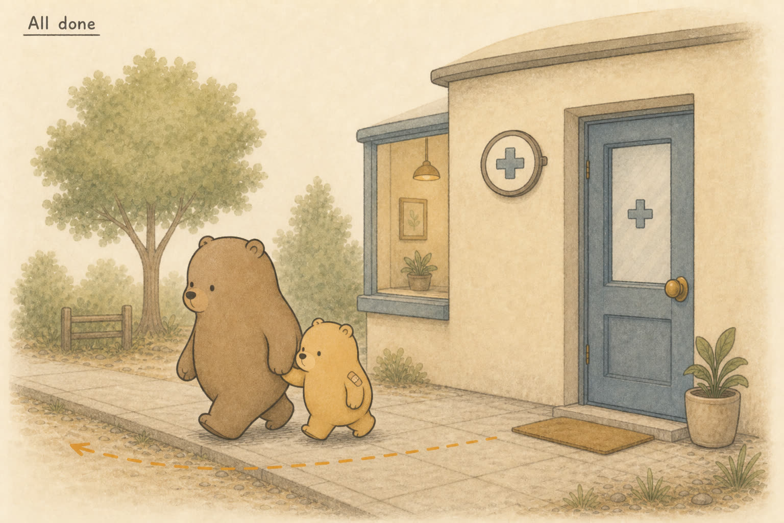 Field-guide scene: Band-aid, all done