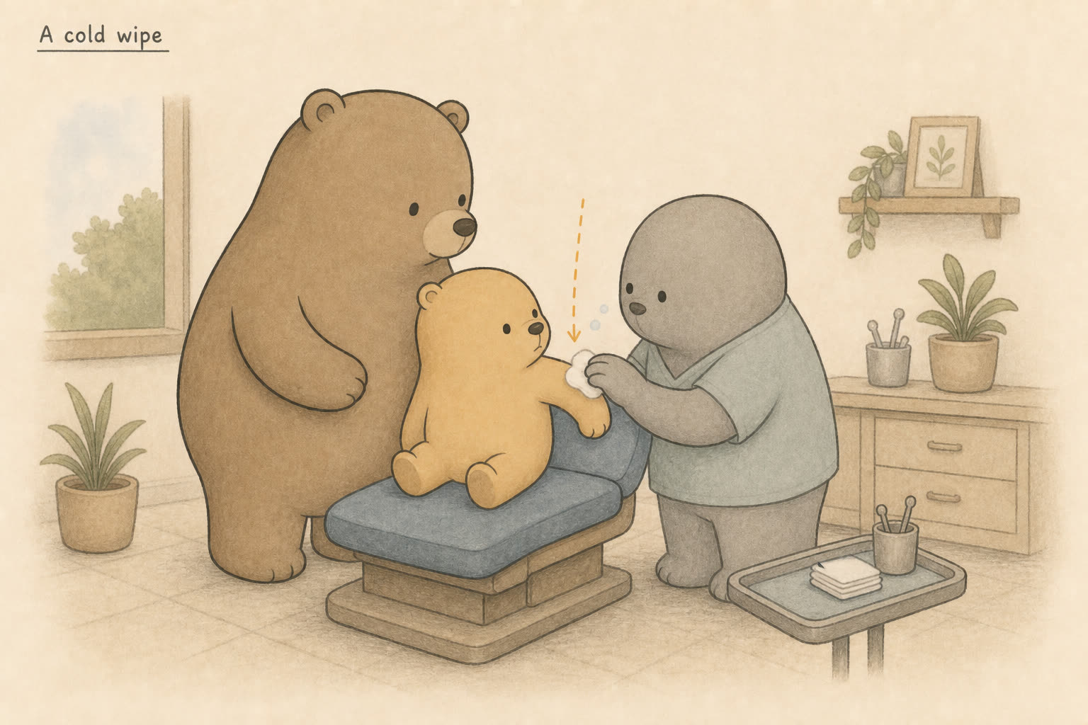 Field-guide scene: A cold wipe